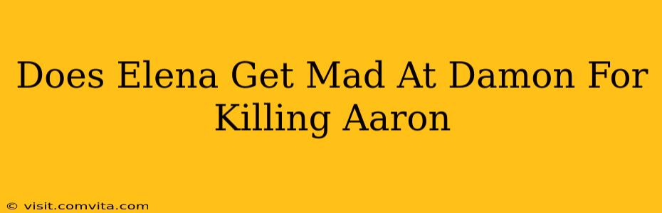 Does Elena Get Mad At Damon For Killing Aaron