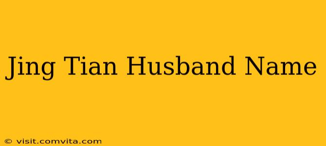 Jing Tian Husband Name