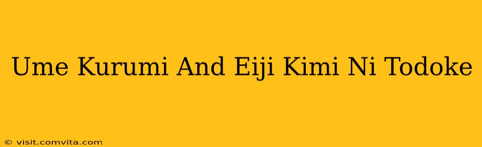 Ume Kurumi And Eiji Kimi Ni Todoke
